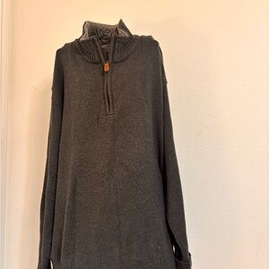 Oscar de la Renta Charcoal Zip-Up Sweater